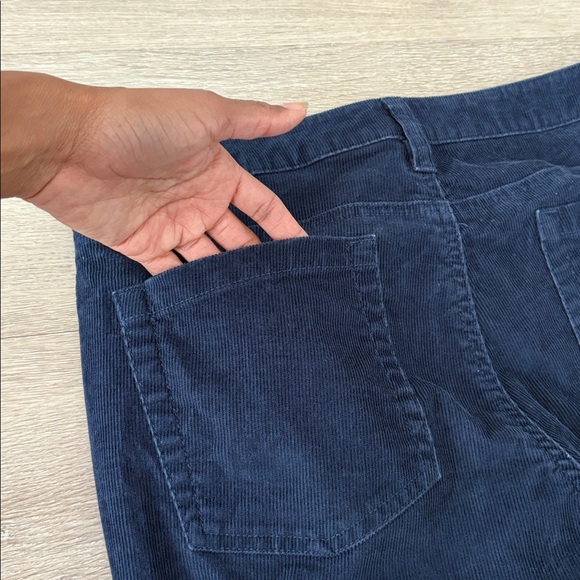 Garnet Hill Womens Corduroy Pants Size 10 Navy Blue Straight Leg Classic Casual - Picture 14 of 14